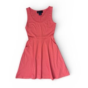 Kardashian Kollection Coral Textured Fit & Flare Dress | Size Small